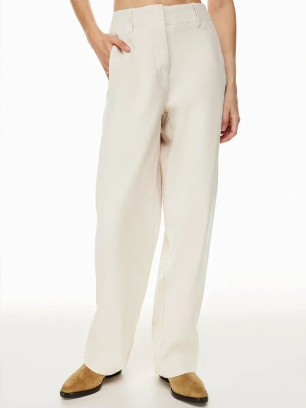 Aritzia Straight-Leg Pants in Cream